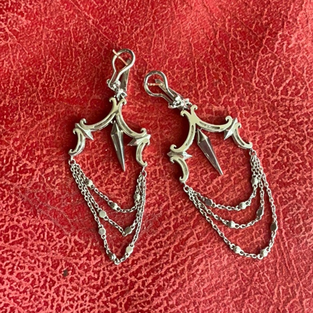 Stephen Webster Edgy Sterling Silver Earrings - Picture 3 of 5